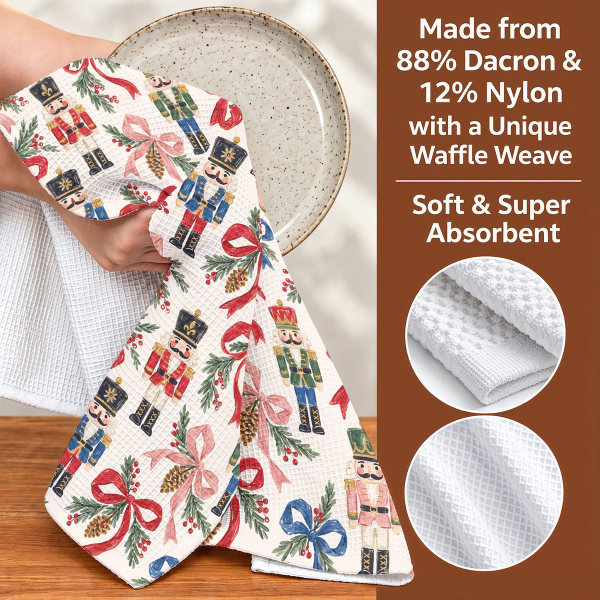 Christmas Kitchen Towel Nutcracker Christmas Charm