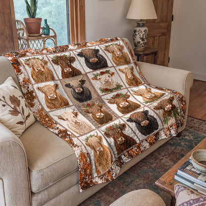 Highland Cow Quilted Blanket Cows In My Heart