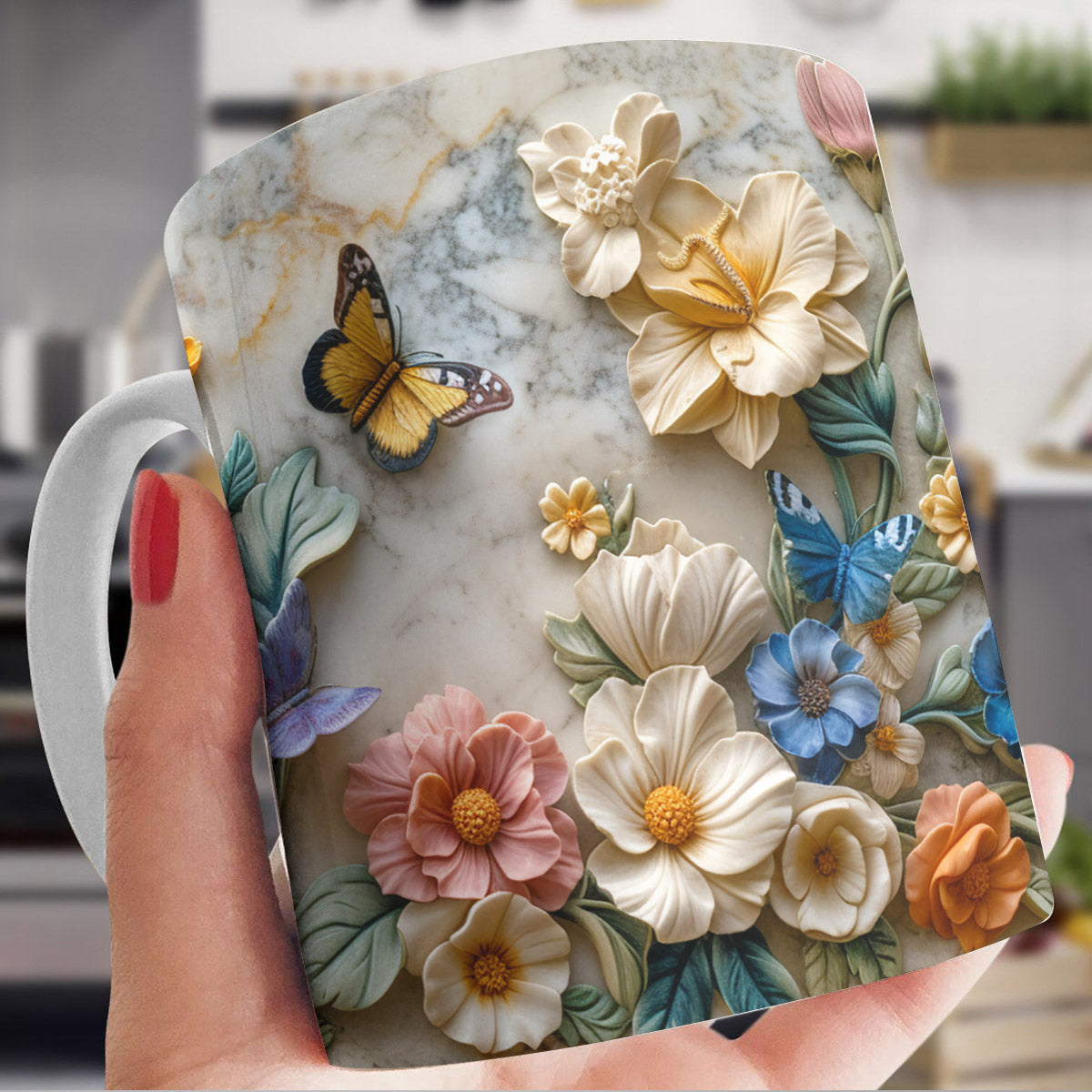Butterfly Garden in Bloom Ceramic Mug