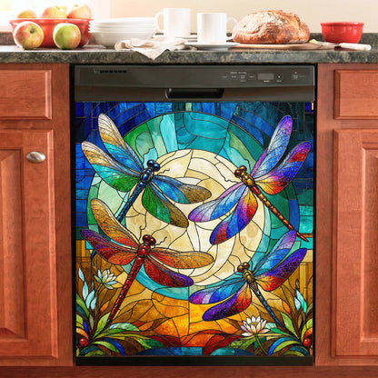 Dragonfly Magnetic Dishwasher Cover Moonlit Garden