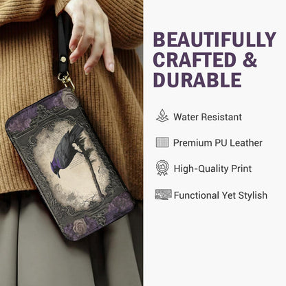 Gothic Leather Wallet Violet Raven