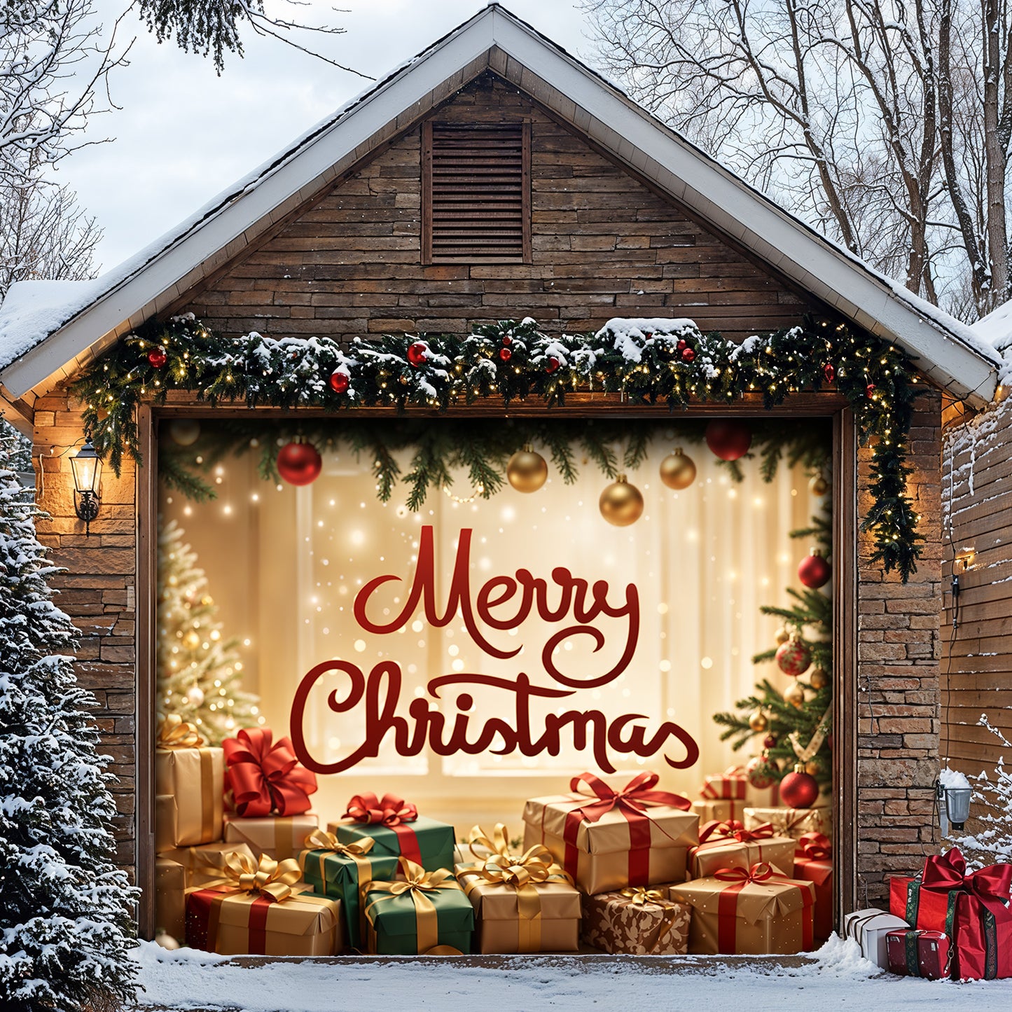 Christmas Garage Door Banner Decoration - Merry Christmas Magic