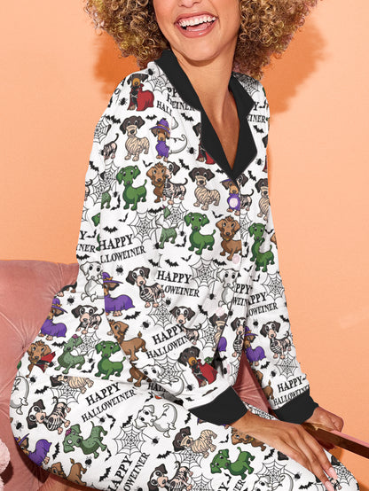 Dachshund Halloween Pajama Set Happy Halloweiner
