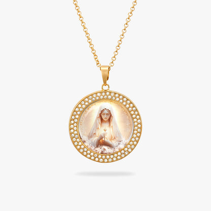 Virgin Mary Pendant Necklace Rose Of The Divine