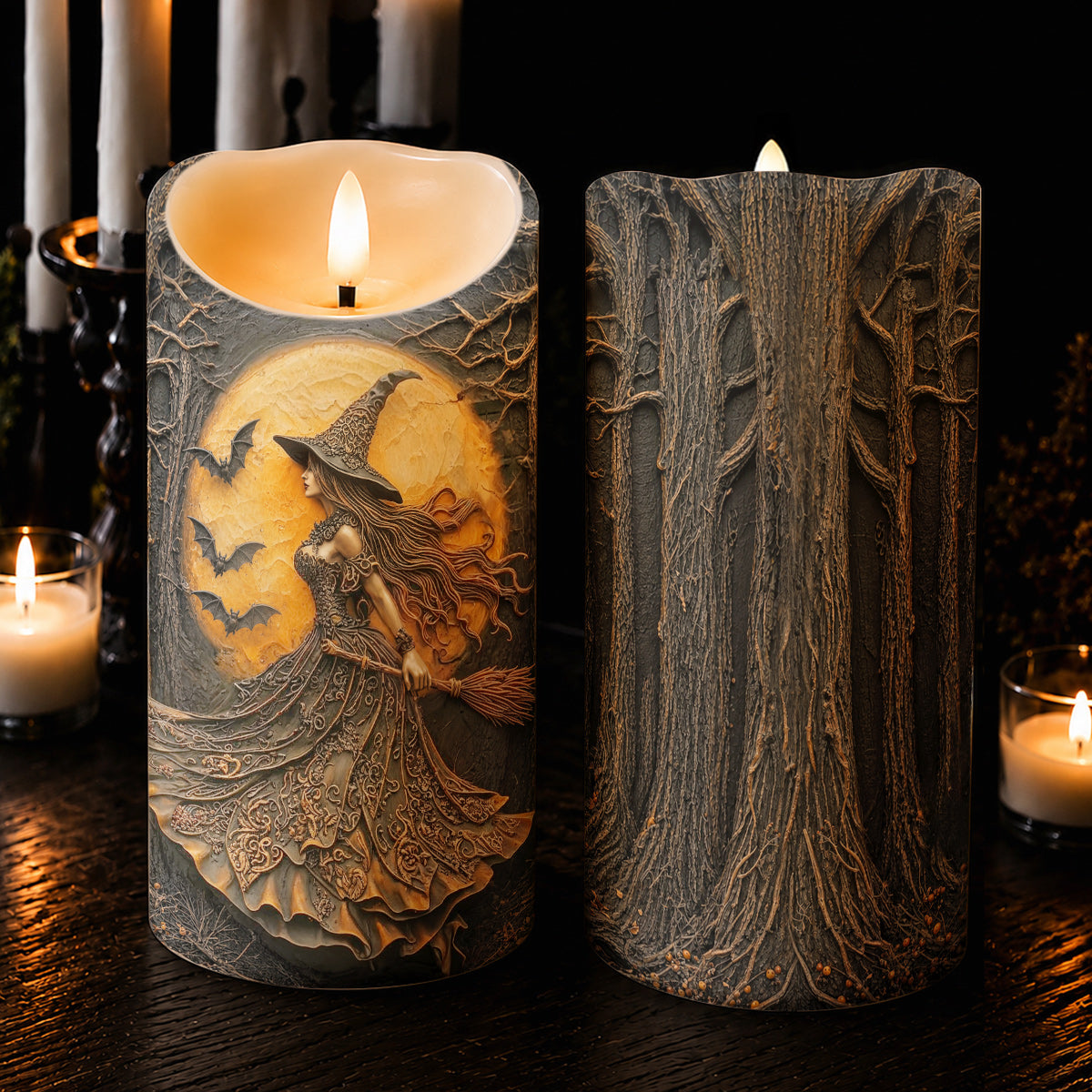 Witch of the Amber Moon LED Candle