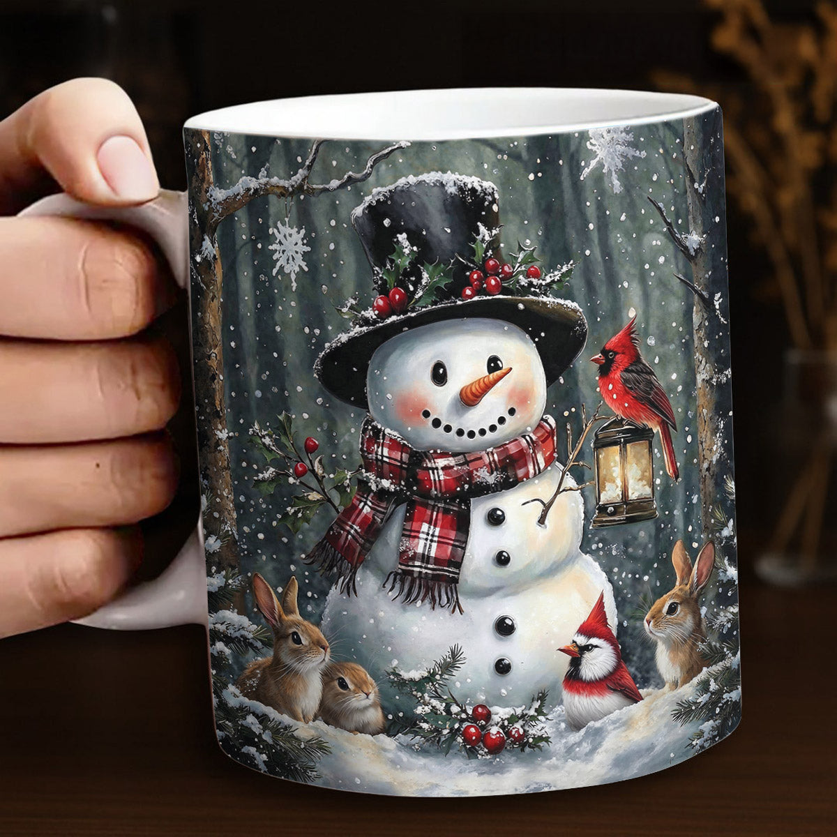 Winter Ceramic Accent Mug Winter's Forest Friends