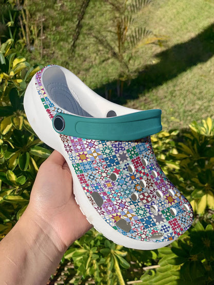 Sewing Lover Graphic Clogs Traditional Quilt Blocks