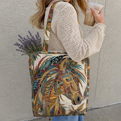 Horse Canvas Tote Bag Native Horse Spirit
