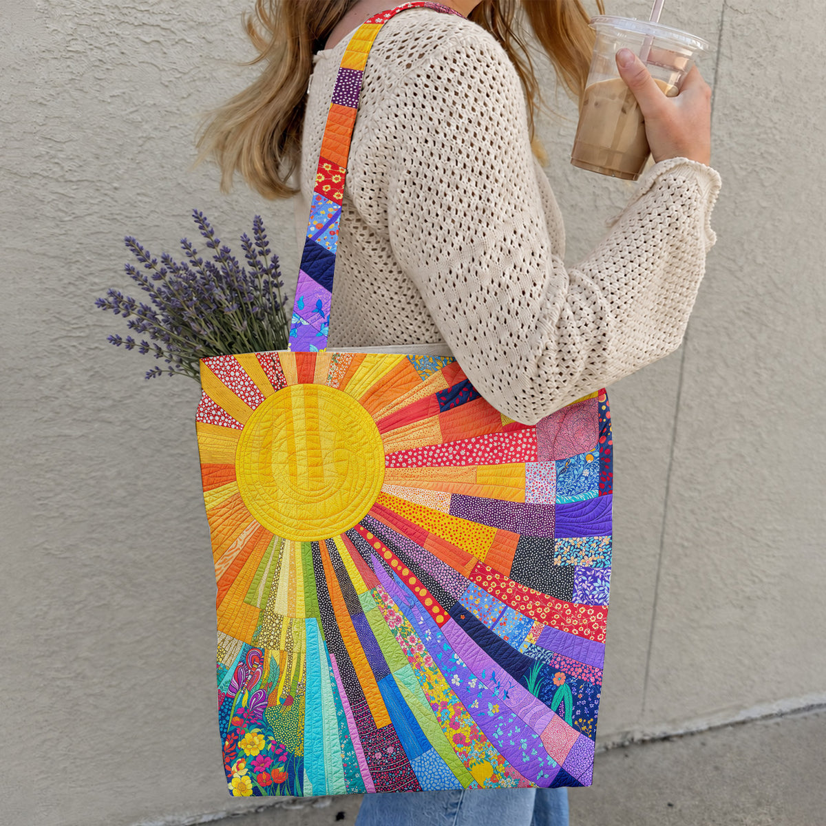 Hippie Canvas Tote Bag Cheerful Sunshine