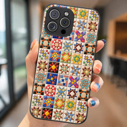 Sewing Lovers Phone Case Glossy Quilt Blocks