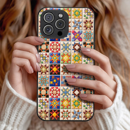 Sewing Lovers Phone Case Glossy Quilt Blocks