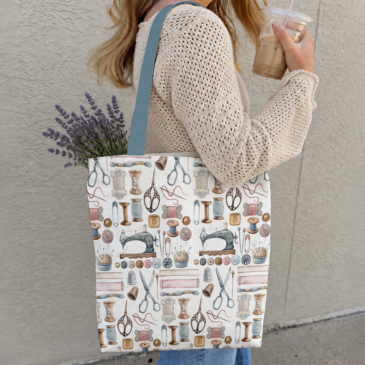 Sewing Lover Canvas Tote Bag Quilting Essentials