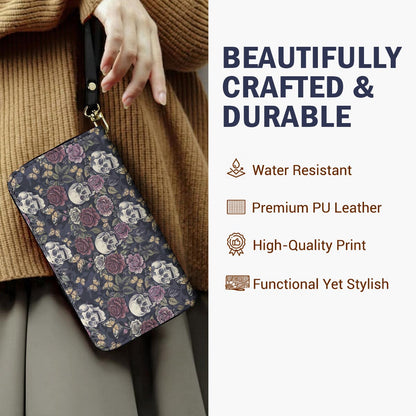 Skull Leather Wallet Eternal Bloom
