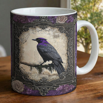 Gothic Ceramic Mug Violet Raven