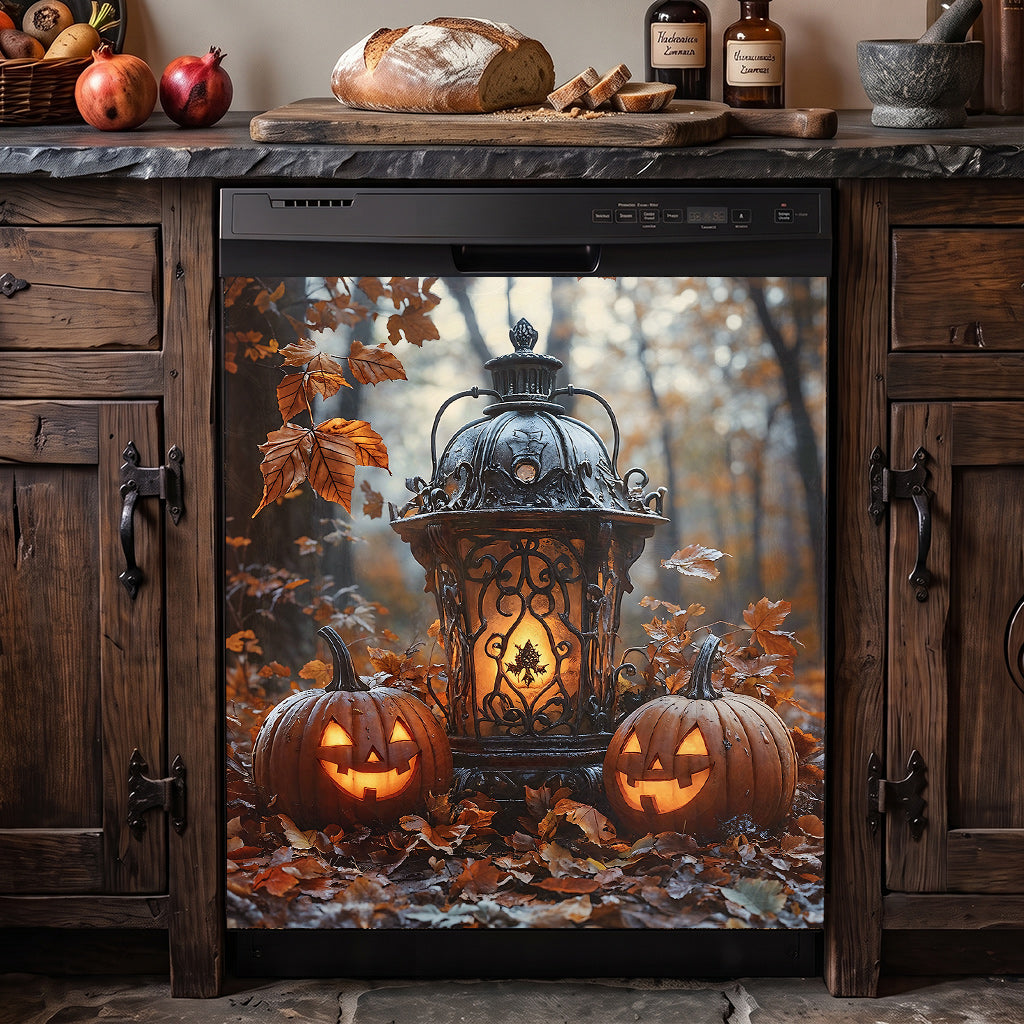 Halloween Magnetic Dishwasher Cover Lantern of the Laughing Pumpkins