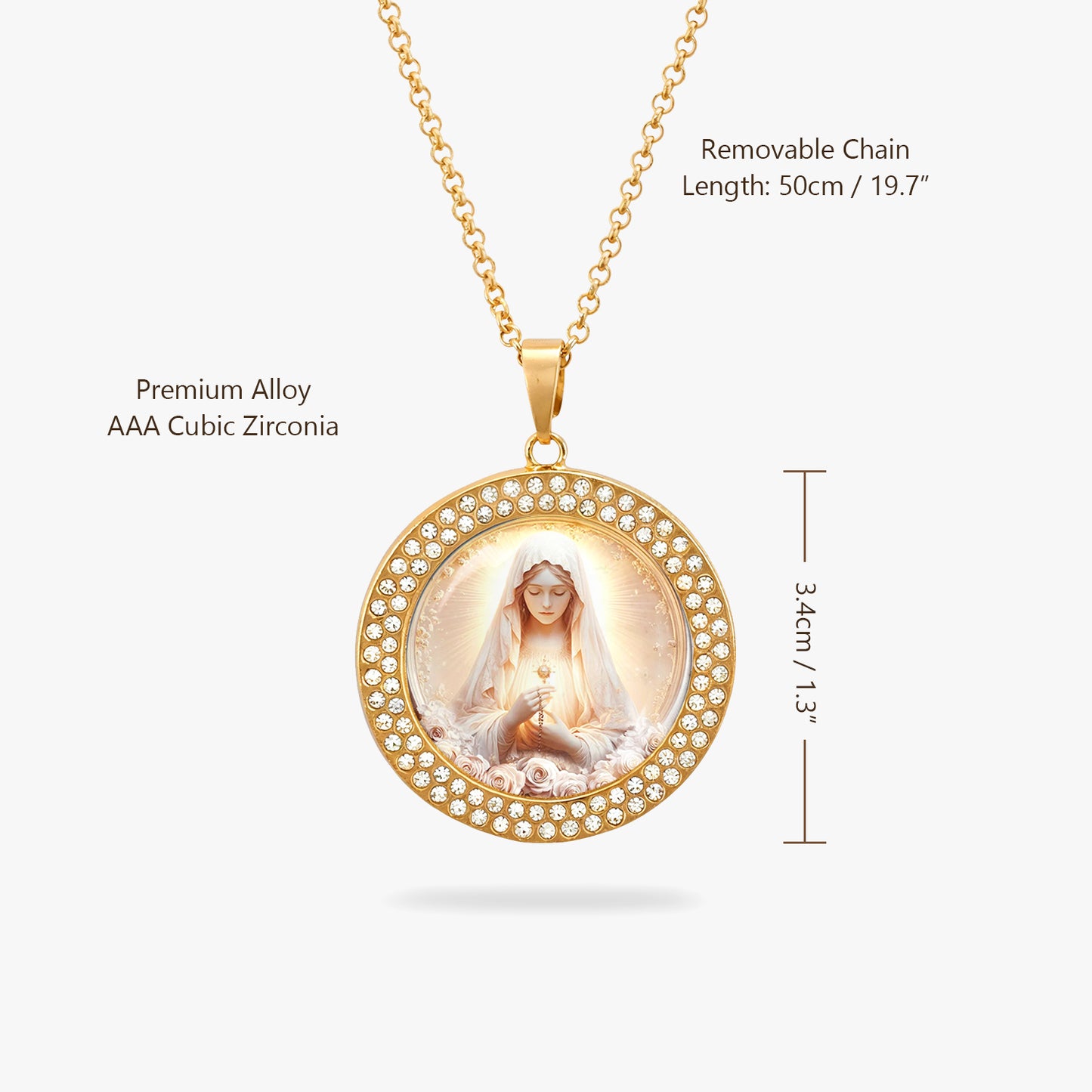Virgin Mary Pendant Necklace Rose Of The Divine