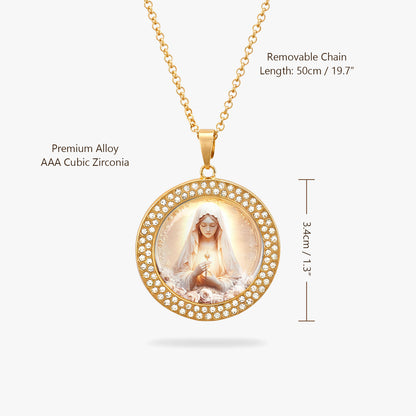 Virgin Mary Pendant Necklace Rose Of The Divine