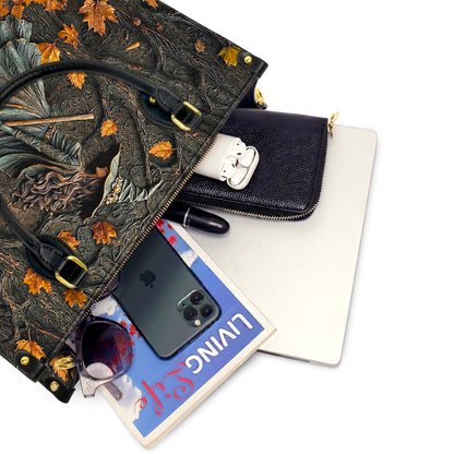 Witch Leather Handbag 2D Print Enchanted Fall Forest