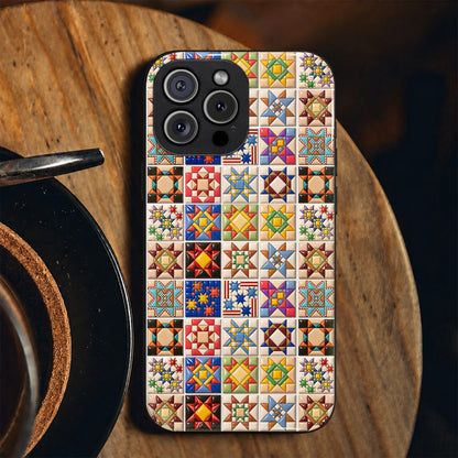 Sewing Lovers Phone Case Glossy Quilt Blocks