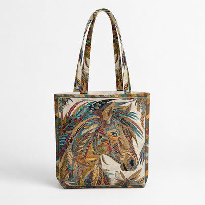 Horse Canvas Tote Bag Native Horse Spirit