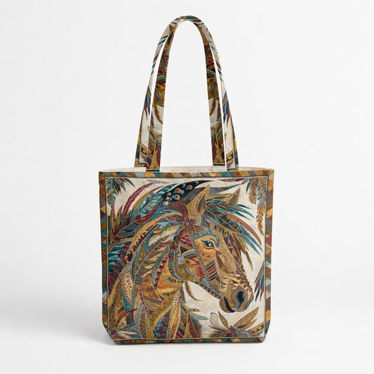 Horse Canvas Tote Bag Native Horse Spirit