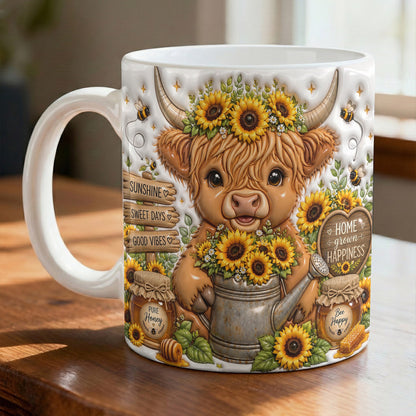 Highland Cow Ceramic Mug Sunshine & Honey Garden