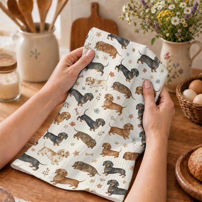 Dachshund Kitchen Towel Cozy Dachshund Companions