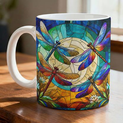 Dragonfly Moonlit Garden Ceramic Mug