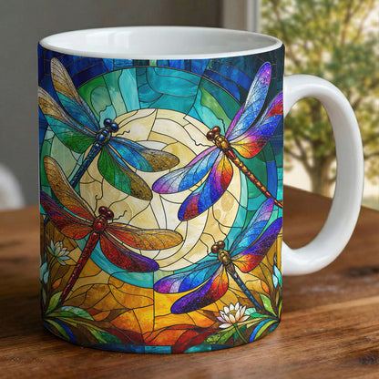 Dragonfly Moonlit Garden Ceramic Mug