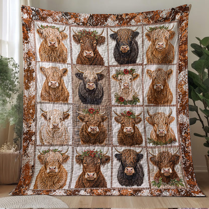 Highland Cow Quilted Blanket Cows In My Heart