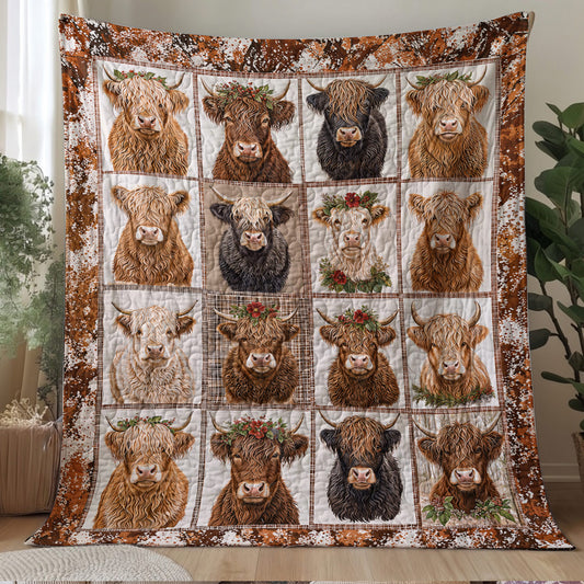 Highland Cow Quilted Blanket Cows In My Heart