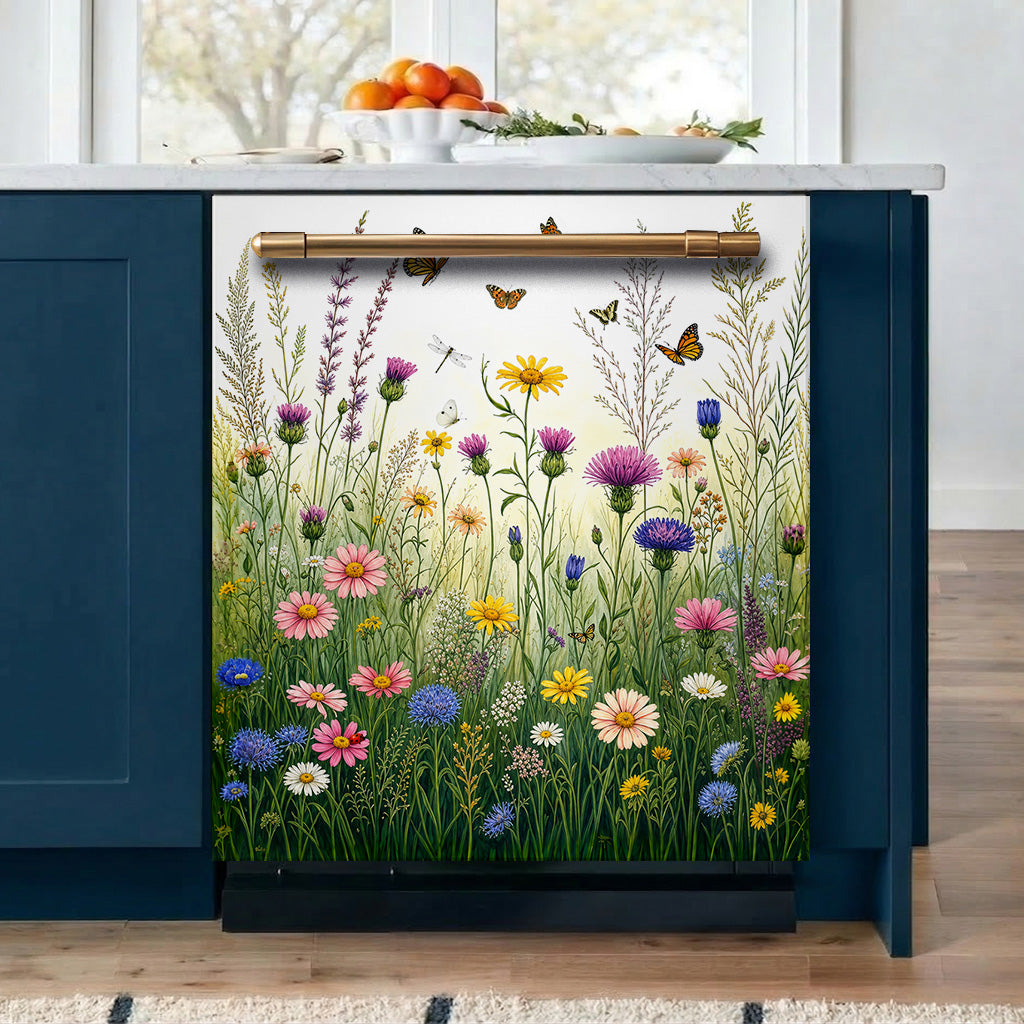 Meadow Wings in Bloom Magnetic Dishwasher Cover