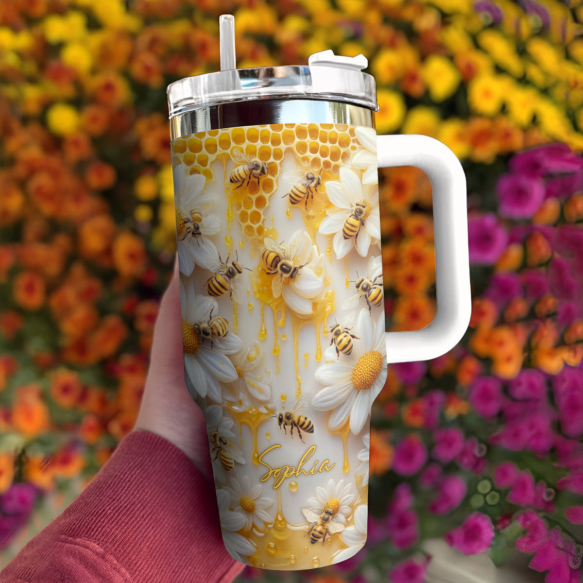 Personalized Honeybee Garden 40 oz Tumbler