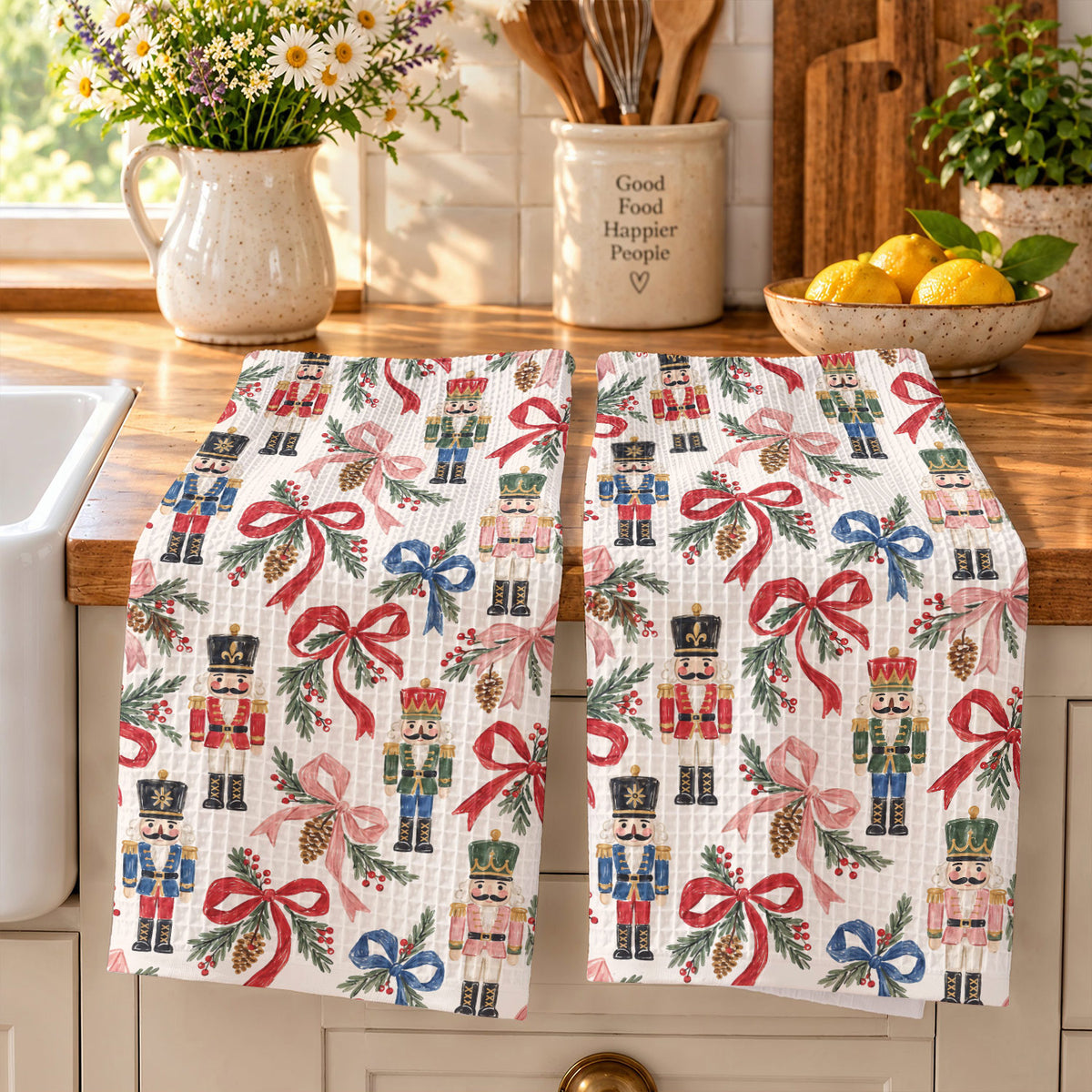 Christmas Kitchen Towel Nutcracker Christmas Charm