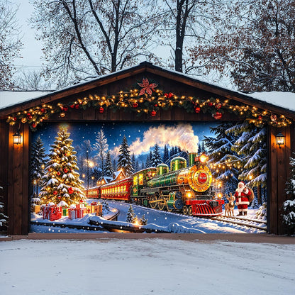 Christmas Garage Door Banner Decoration - Christmas Express Through The Snow