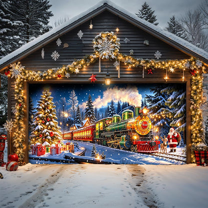 Christmas Garage Door Banner Decoration - Christmas Express Through The Snow