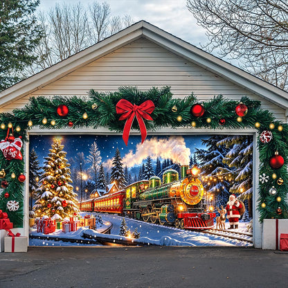 Christmas Garage Door Banner Decoration - Christmas Express Through The Snow