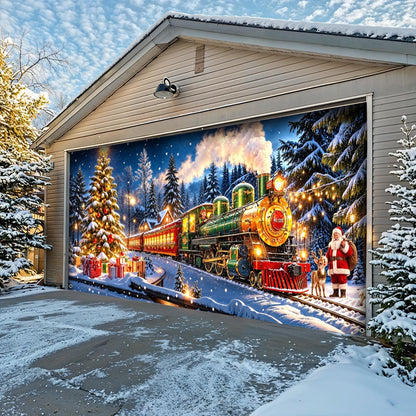 Christmas Garage Door Banner Decoration - Christmas Express Through The Snow