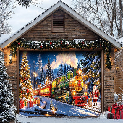 Christmas Garage Door Banner Decoration - Christmas Express Through The Snow