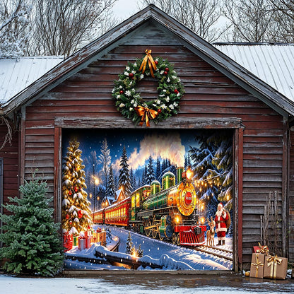 Christmas Garage Door Banner Decoration - Christmas Express Through The Snow