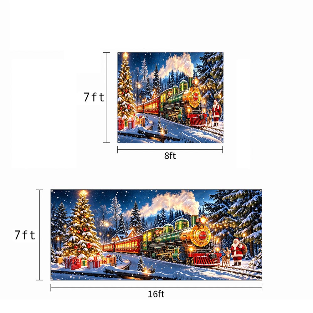 Christmas Garage Door Banner Decoration - Christmas Express Through The Snow