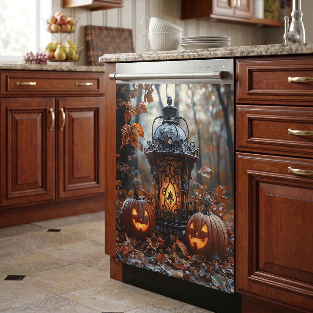 Halloween Magnetic Dishwasher Cover Lantern of the Laughing Pumpkins