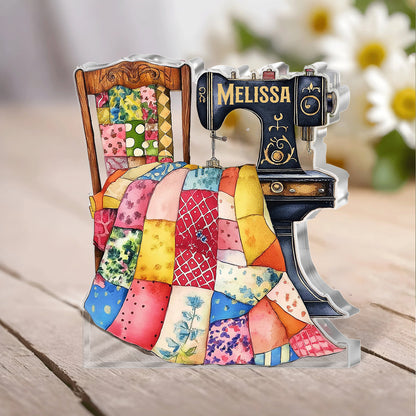 Sewing Lover Personalized Custom Shaped Acrylic Plaque Sewing Machine