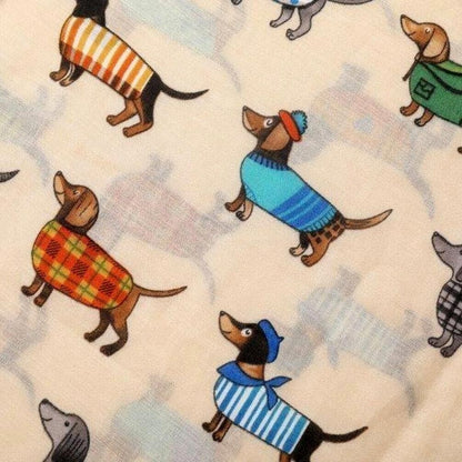 Dachshunds Viscose Scarf Dachshunds in Sweaters