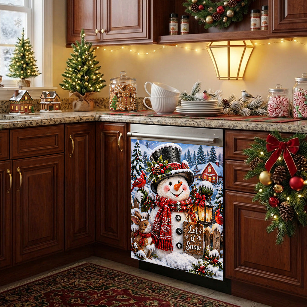 Christmas Magnetic Dishwasher Cover Snowman Lovers