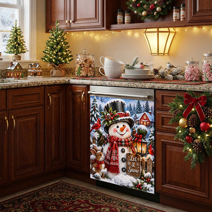 Christmas Magnetic Dishwasher Cover Snowman Lovers