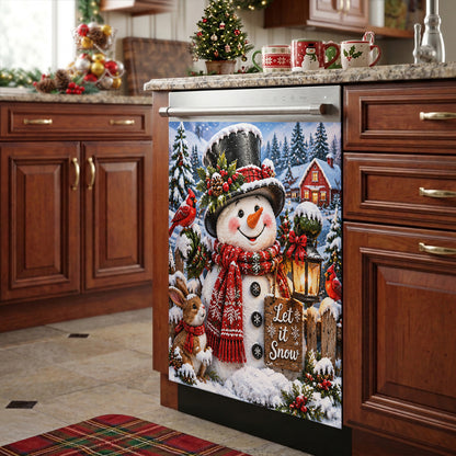Christmas Magnetic Dishwasher Cover Snowman Lovers