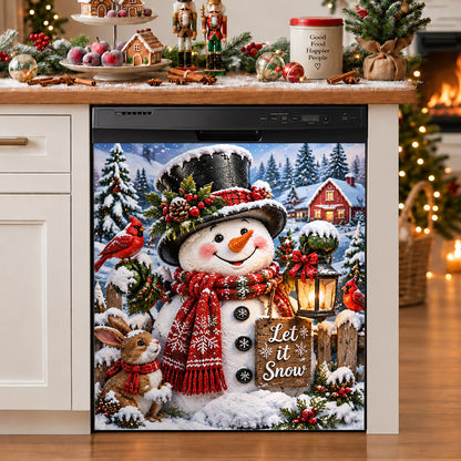 Christmas Magnetic Dishwasher Cover Snowman Lovers