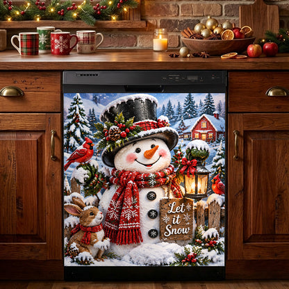 Christmas Magnetic Dishwasher Cover Snowman Lovers