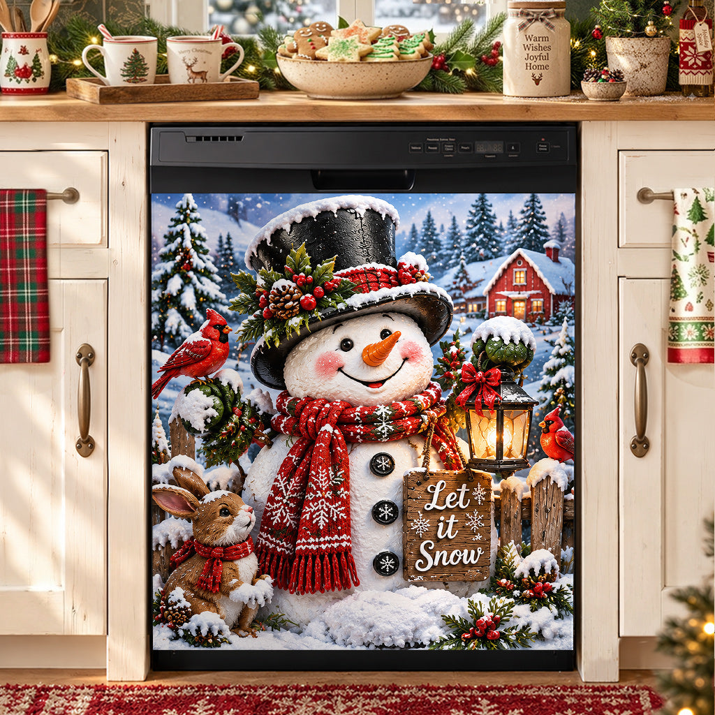Christmas Magnetic Dishwasher Cover Snowman Lovers